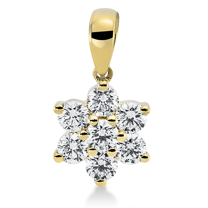 Anhänger 18 kt GG, mit Öse, 7 Brill. 0,68 ct, TW-si