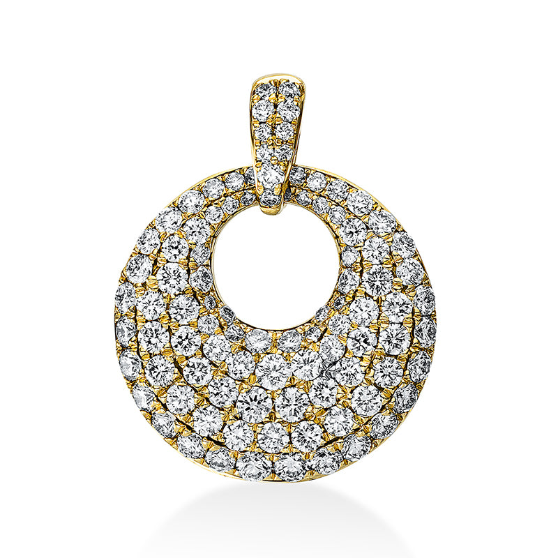 Anhänger 18 kt GG, mit Öse, 96 Brill. 0,92 ct, TW-si