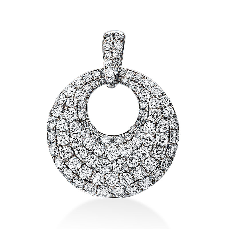 Anhänger 18 kt WG, mit Öse, 13 Brill. 0,03 ct, TW-si, 83 Brill. 0,89 ct, TW-si