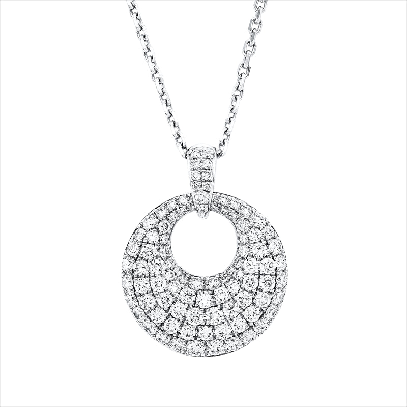 Anhänger 18 kt WG, mit Öse, 13 Brill. 0,03 ct, TW-si, 83 Brill. 0,89 ct, TW-si