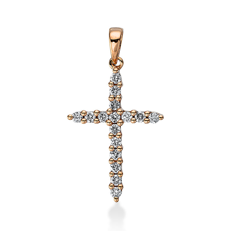 Anhänger 18 kt RG, 16 Brill. 0,26 ct, TW-si
