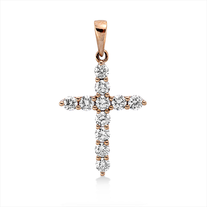 Anhänger 18 kt RG, mit Öse, 11 Brill. 0,55 ct, TW-si