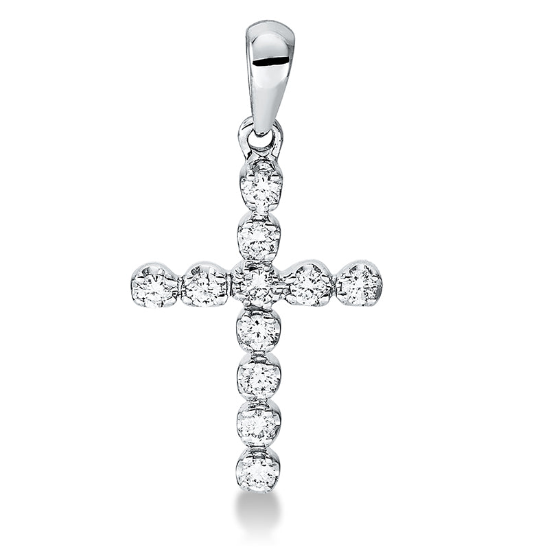 Anhänger 18 kt WG, mit Öse, 11 Brill. 0,13 ct, TW-si
