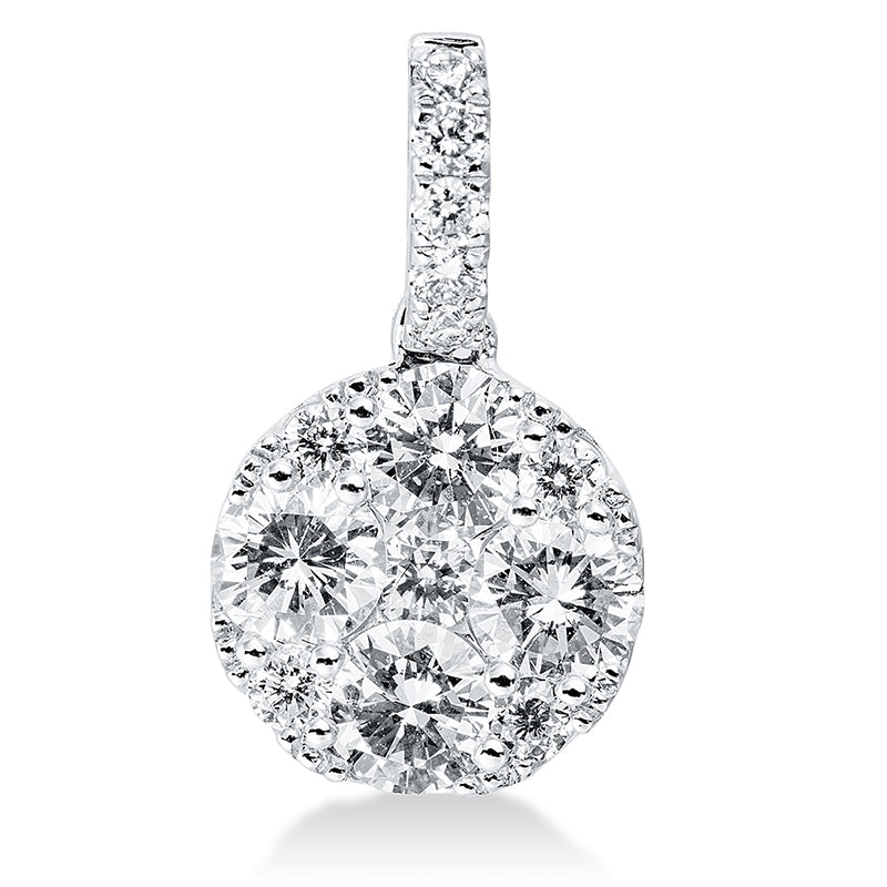 Anhänger 18 kt WG, mit Öse, 4 Brill. 0,47 ct, TW-si, 10 Brill. 0,11 ct, TW-si