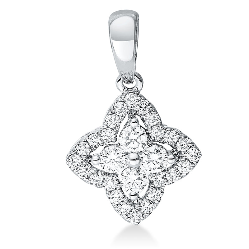 Anhänger 18 kt WG, mit Öse, 28 Brill. 0,41 ct, TW-si