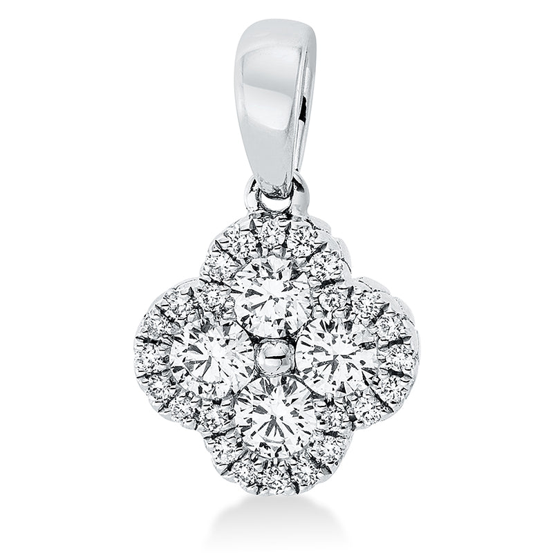 Anhänger 18 kt WG, mit Öse, 4 Brill. 0,35 ct, TW-si, 24 Brill. 0,09 ct, TW-si