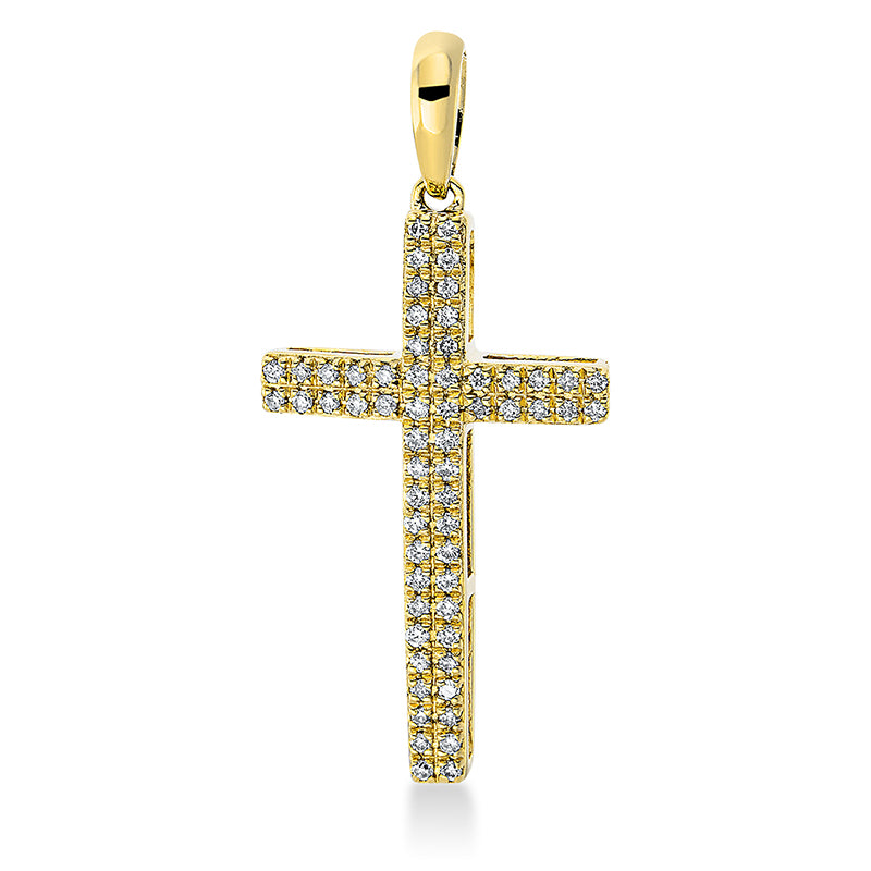 Anhänger 18 kt GG, mit Öse, 60 Brill. 0,14 ct, TW-pi