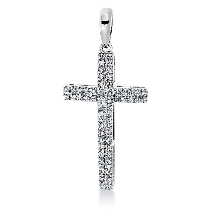 Anhänger 18 kt WG, mit Öse, 60 Brill. 0,14 ct, TW-pi