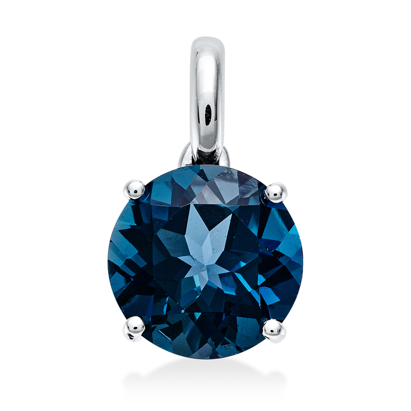 Anhänger 18 kt WG, mit Öse, 1 Topas 3,00 ct Lond. blue