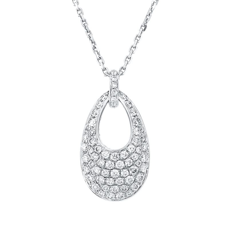 Anhänger 18 kt WG, mit Öse, 65 Brill. 0,74 ct, TW-vsi