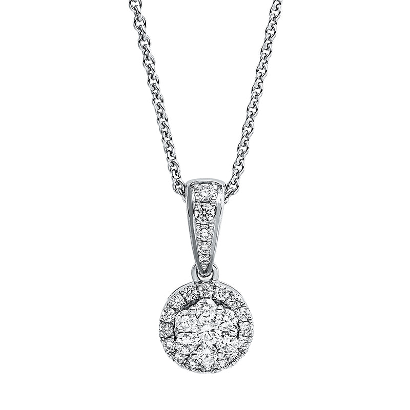 Anhänger 18 kt WG, mit Öse, 28 Brill. 0,33 ct, TW-si