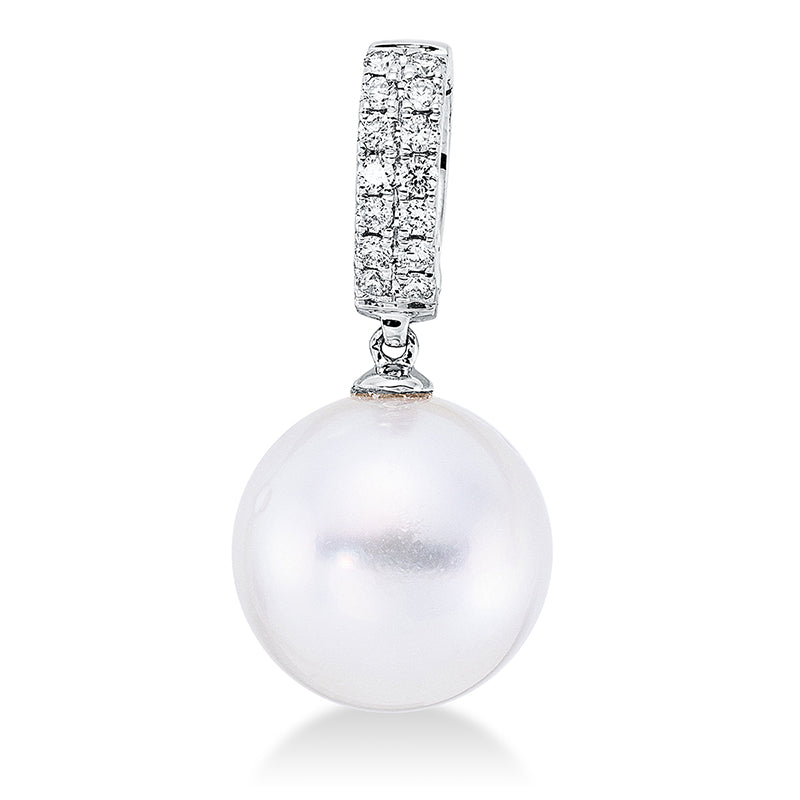Anhänger 18 kt WG, 14 Brill. 0,14 ct, TW-si, 1 SS weiß 12 mm