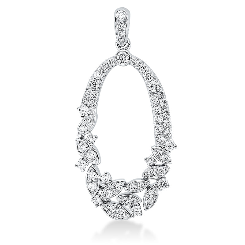 Anhänger 18 kt WG, mit Öse, 56 Brill. 0,81 ct, TW-vsi