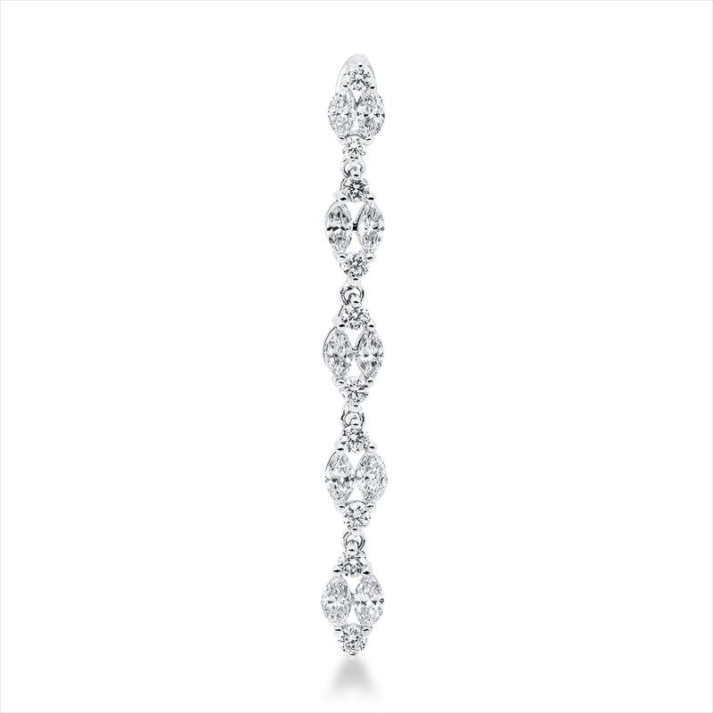 Anhänger 18 kt WG, 10 Nav. 0,41 ct, TW-si, 10 Brill. 0,20 ct, W-si