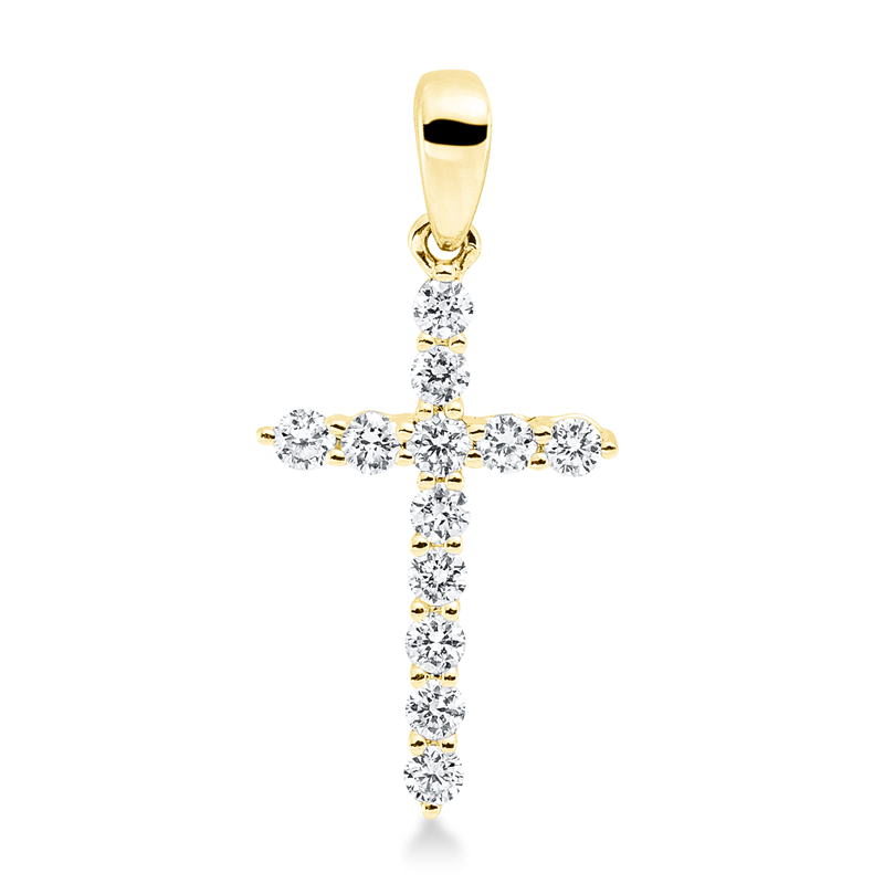 Anhänger 18 kt GG, mit Öse, 12 Brill. 0,25 ct, TW-si