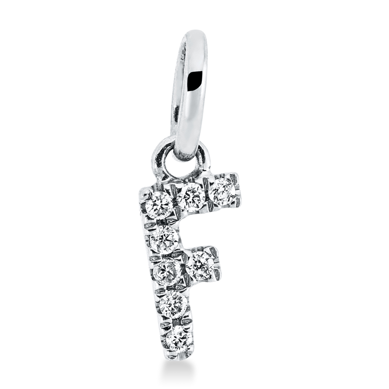 Anhänger 18 kt WG, mit Öse, 8 Brill. 0,04 ct, TW-si