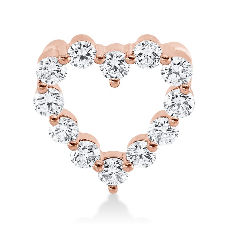 Anhänger 18 kt RG, 12 Brill. 0,49 ct, TW-si