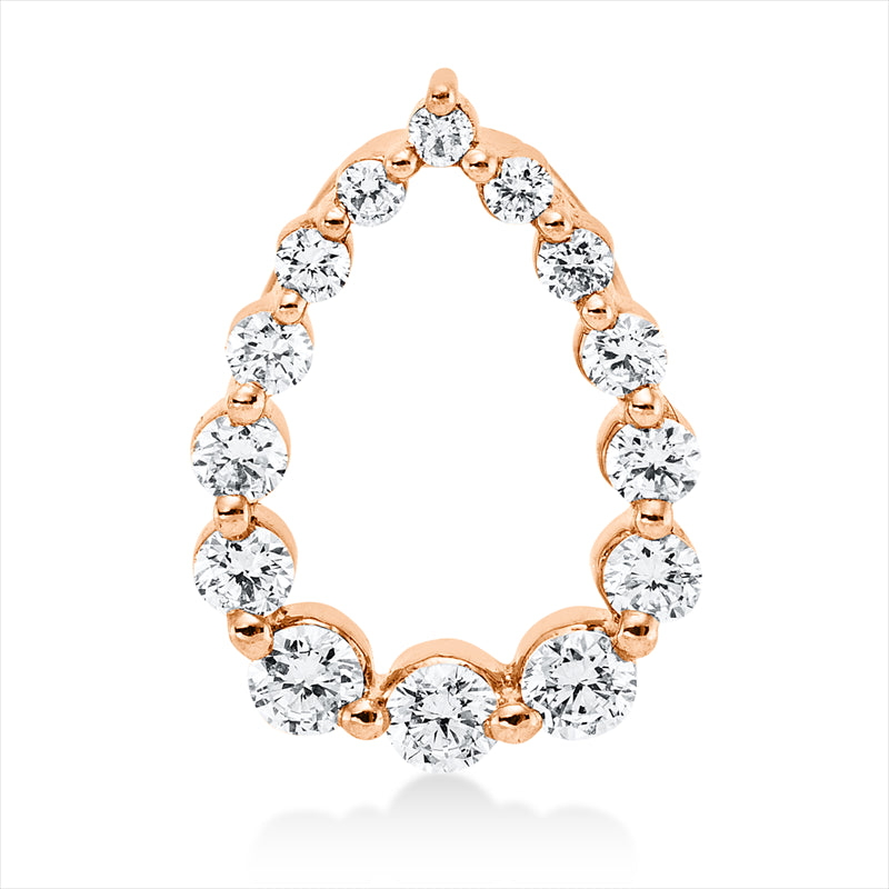 Anhänger 18 kt RG, 6 Brill. 0,22 ct, TW-si, 1 Brill. 0,06 ct, TW-si, 7 Brill. 0,10 ct, TW-si