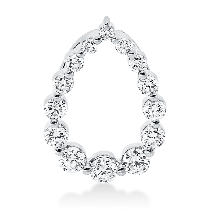 Anhänger 18 kt WG, 6 Brill. 0,21 ct, TW-si, 1 Brill. 0,05 ct, TW-si, 7 Brill. 0,10 ct, TW-si