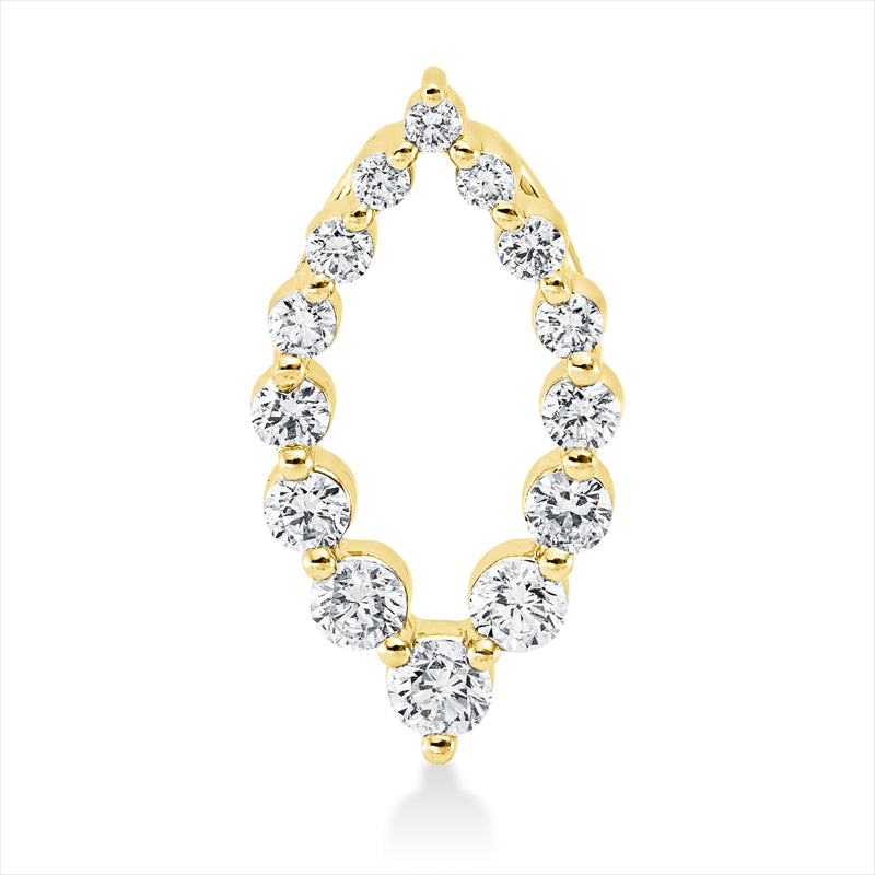 Anhänger 18 kt GG, 4 Brill. 0,15 ct, TW-si, 1 Brill. 0,06 ct, TW-si, 9 Brill. 0,12 ct, TW-si
