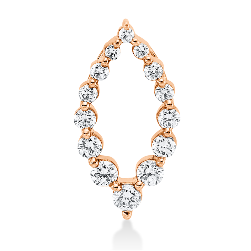 Anhänger 18 kt RG, 4 Brill. 0,15 ct, TW-si, 1 Brill. 0,06 ct, TW-si, 9 Brill. 0,13 ct, TW-si