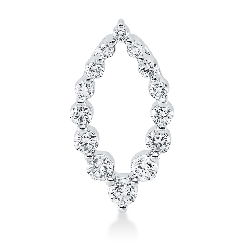 Anhänger 18 kt WG, 9 Brill. 0,13 ct, TW-si, 4 Brill. 0,14 ct, TW-si, 1 Brill. 0,06 ct, TW-si