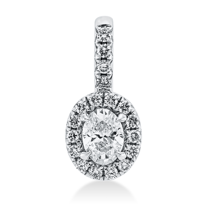 Anhänger 18 kt WG, mit Öse, 1 Oval 0,25 ct, TW-si, 18 Brill. 0,13 ct, W-si