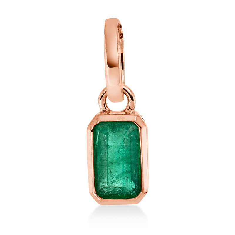 Anhänger 18 kt RG, mit Öse, 1 Smaragd 0,32 ct grün