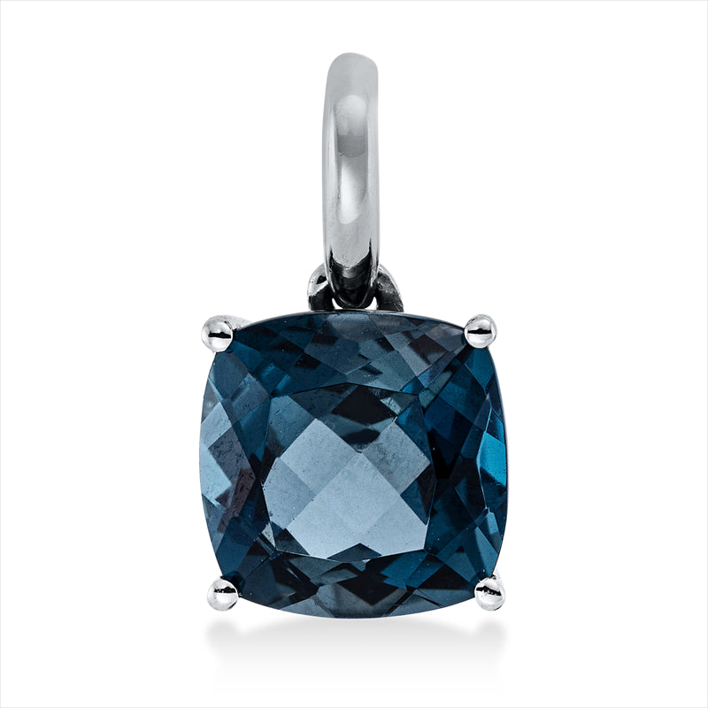 Anhänger 18 kt WG, mit Öse, 1 Topas 3,10 ct Lond. blue
