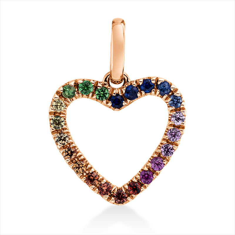 Anhänger 18 kt RG, mit Öse, 22 Saphire 0,19 ct fancy