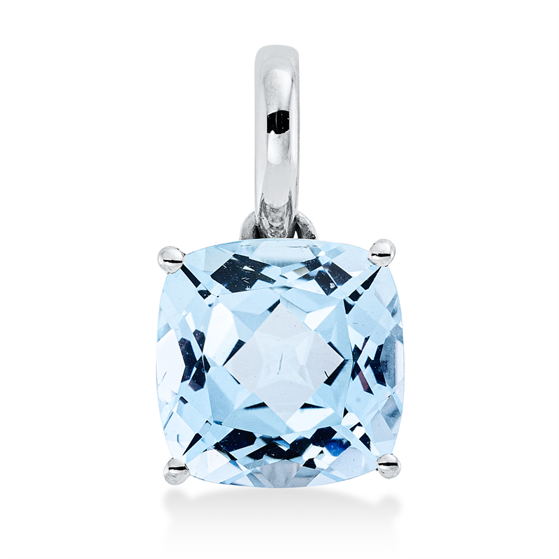 Anhänger 18 kt WG, mit Öse, 1 Topas 3,10 ct sky blue