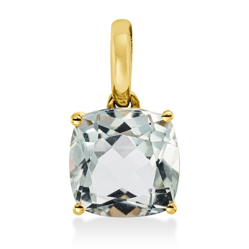 Anhänger 18 kt GG, mit Öse, 1 Amethyst 2,30 ct grün