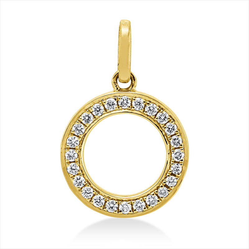 Anhänger 18 kt GG, 24 Brill. 0,10 ct, TW-si