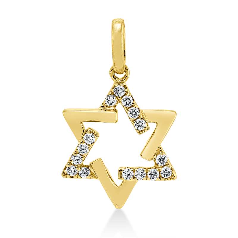 Anhänger 18 kt GG, 15 Brill. 0,17 ct, TW-si