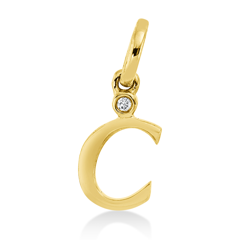 Anhänger 18 kt GG, mit Öse, 1 Brill. 0,01 ct, TW-si