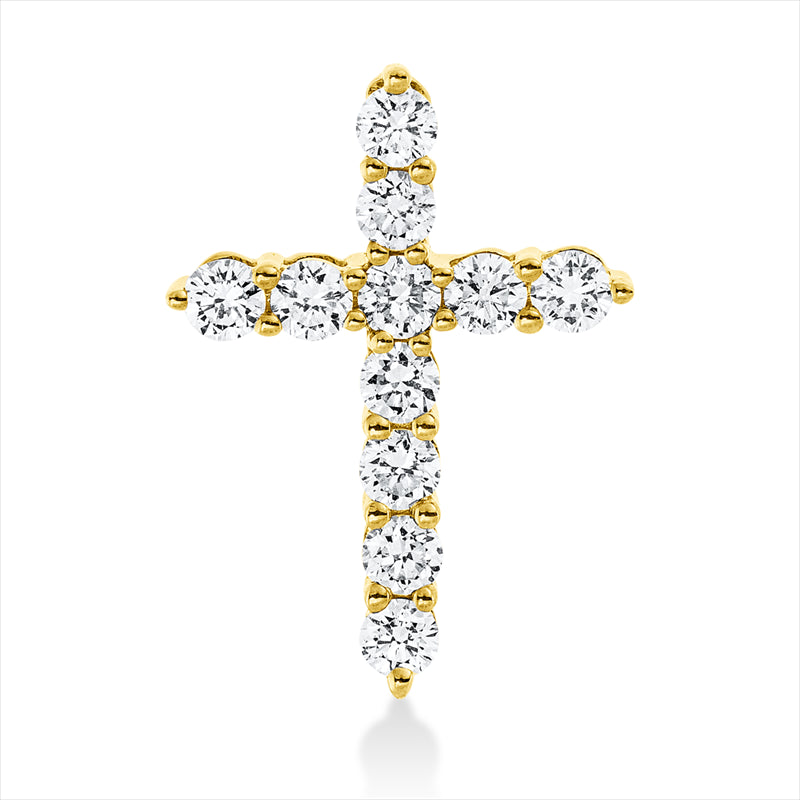 Anhänger 18 kt GG, 11 Brill. 0,49 ct, TW-si