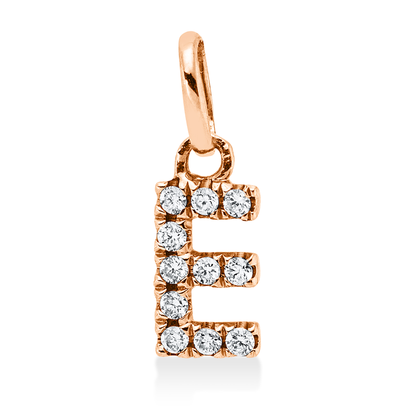 Anhänger 18 kt RG, mit Öse, 11 Brill. 0,05 ct, TW-si