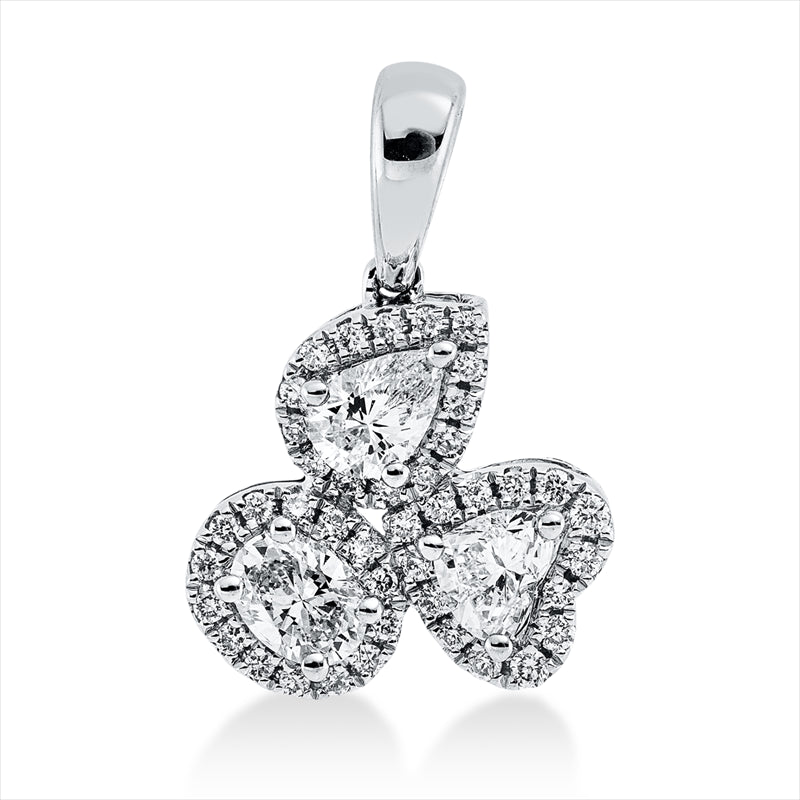 Anhänger 18 kt WG, 45 Fant-Schl. 0,54 ct, TW-vsi/si