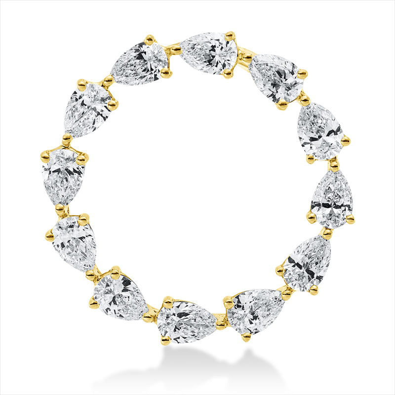 Anhänger 18 kt GG, 12 Tropfen 1,27 ct, TW-vsi