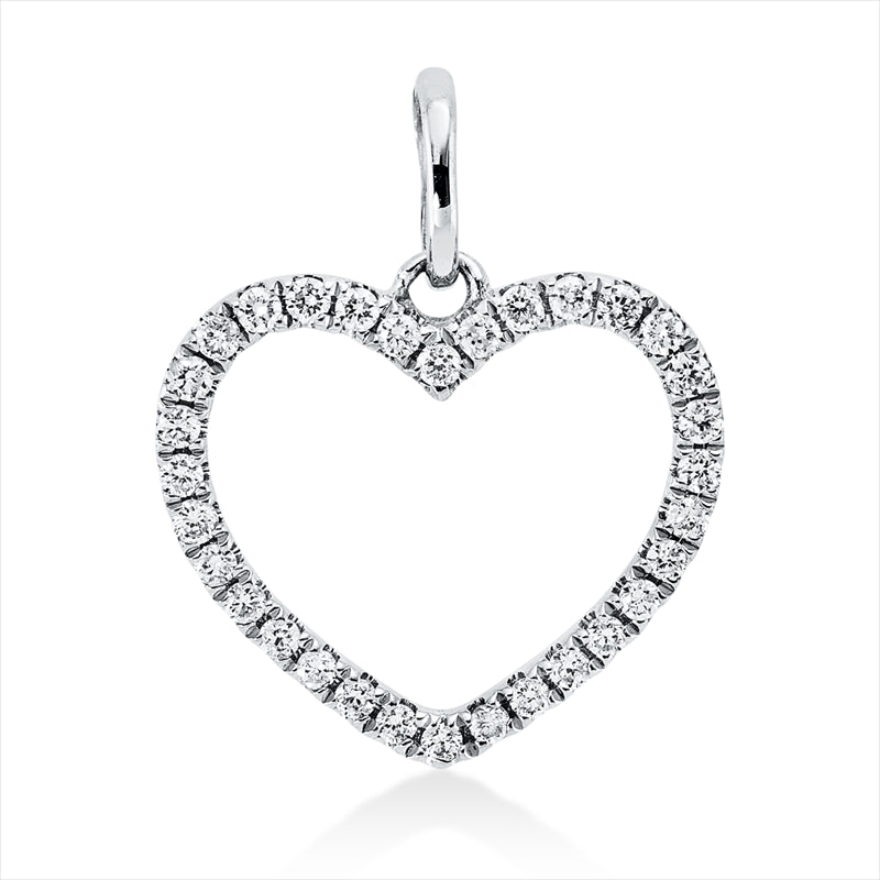 Anhänger 18 kt WG, mit Öse, 32 Brill. 0,11 ct, TW-si