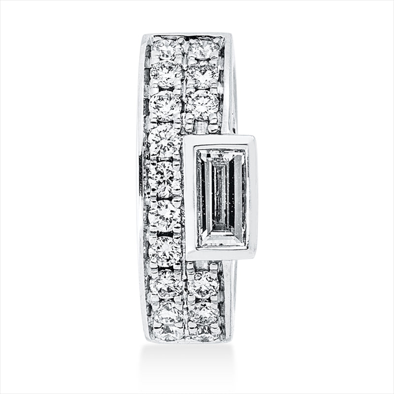 Anhänger 18 kt WG, 1 Bag. 0,08 ct, E-vsi, 16 Brill. 0,11 ct, TW-si