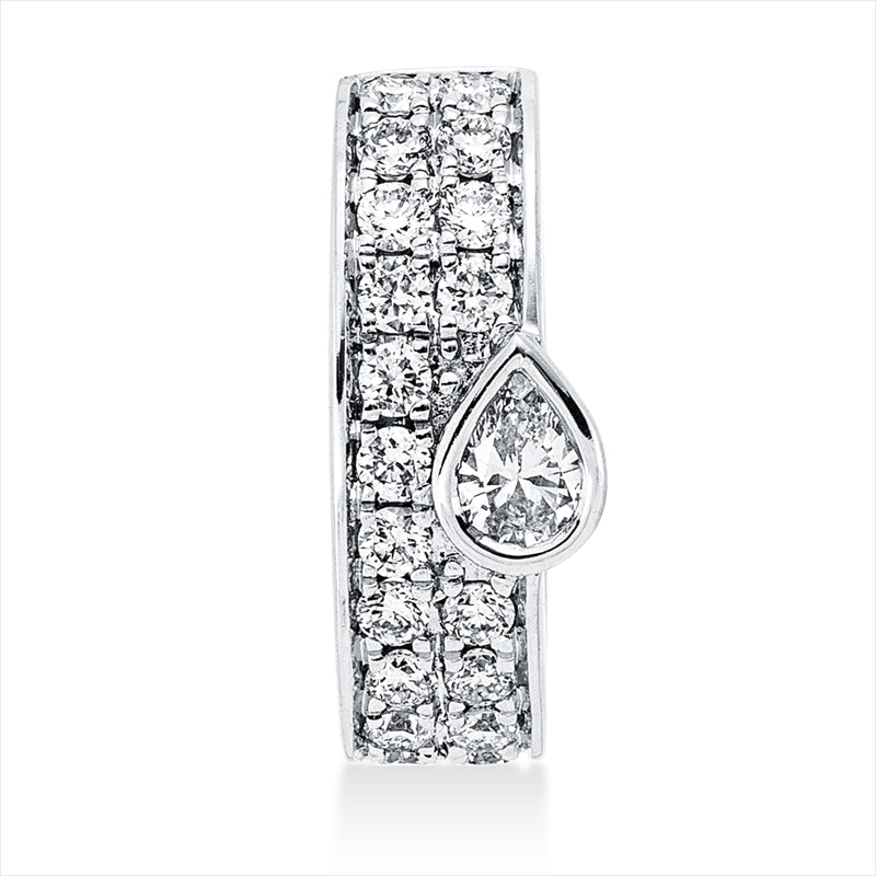 Anhänger 18 kt WG, 1 Tropfen 0,06 ct, E-vsi, 19 Brill. 0,13 ct, TW-si