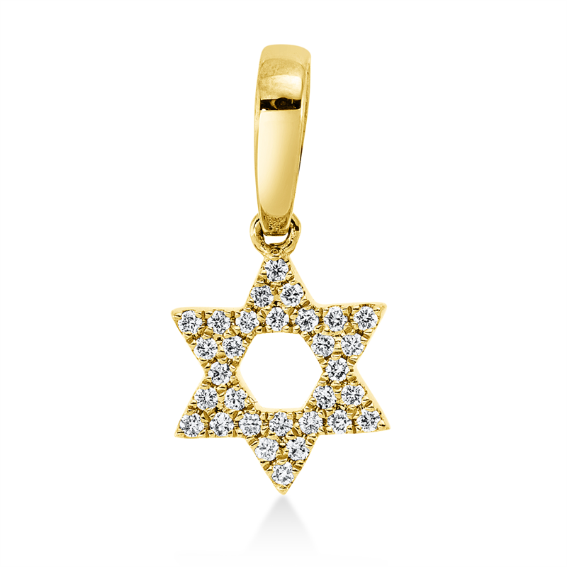 Anhänger 18 kt GG, mit Öse, 30 Brill. 0,10 ct, TW-si