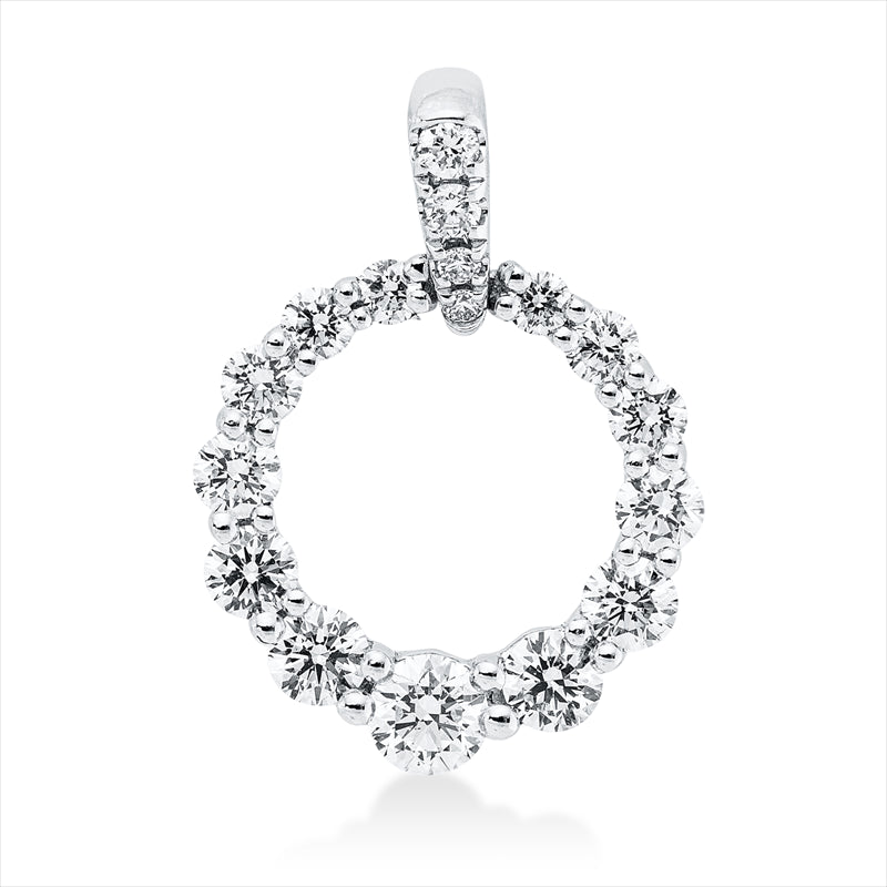 Anhänger 18 kt WG, mit Öse, 17 Brill. 0,56 ct, TW-si