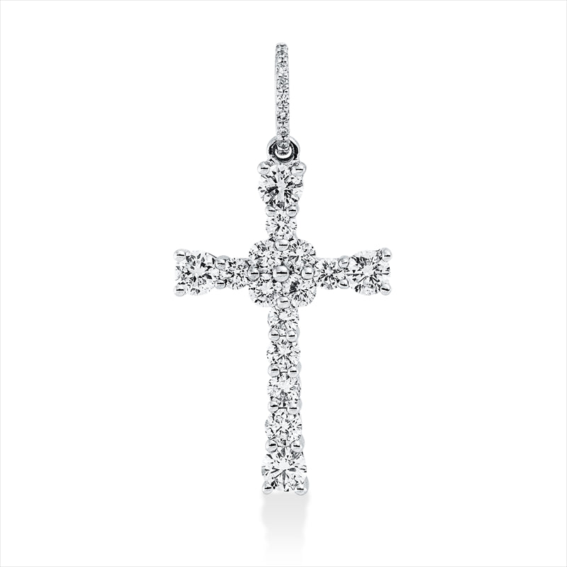 Anhänger 18 kt WG, mit Öse, 24 Brill. 0,56 ct, TW-si
