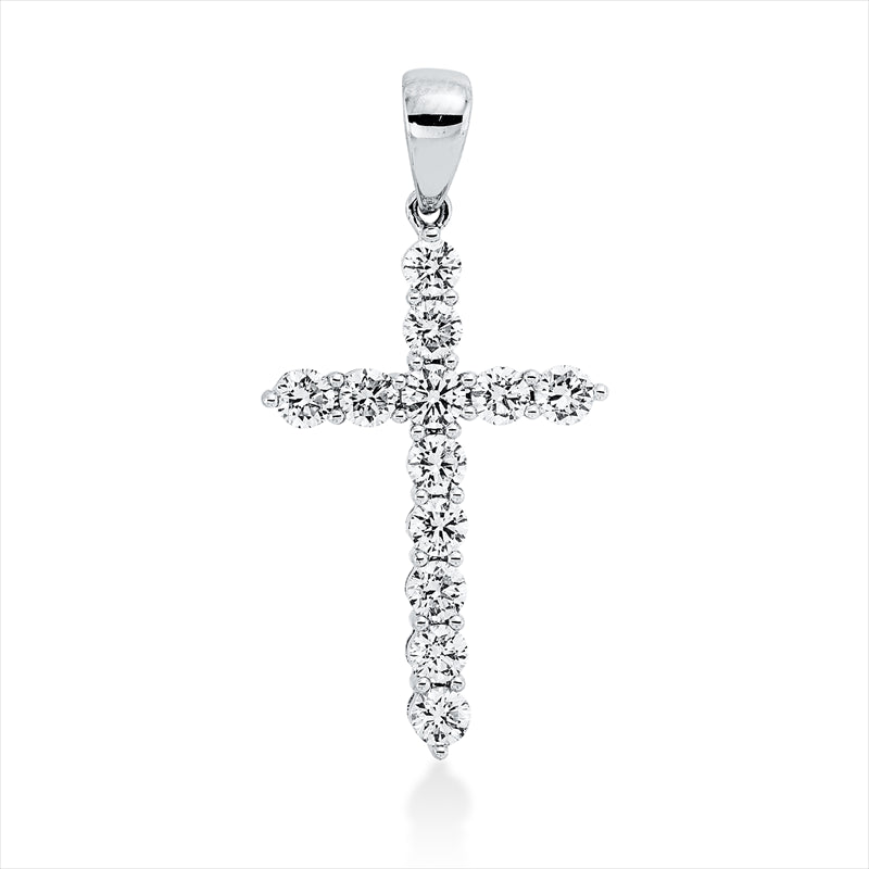Anhänger 18 kt WG, mit Öse, 11 Brill. 0,71 ct, TW-si, 1 Brill. 0,08 ct, TW-si
