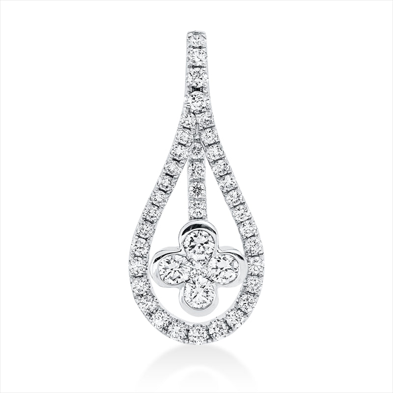 Anhänger 18 kt WG, 4 Brill. 0,26 ct, TW-si, 39 Brill. 0,38 ct, TW-si