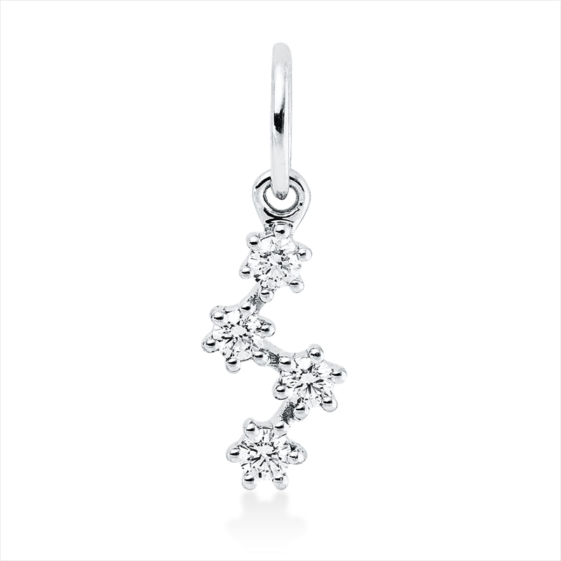 Anhänger 18 kt WG, mit Öse, 4 Brill. 0,09 ct, TW-si