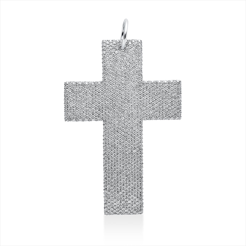 Anhänger 18 kt WG, mit Öse, 996 Brill. 10,10 ct, TW-vsi