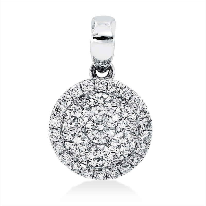 Anhänger 18 kt WG, mit Öse, 35 Brill. 0,68 ct, TW-si